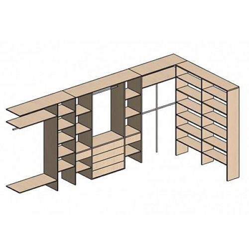 П-образная гардеробная комната д/ш 5000/3700 мм
