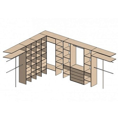 П-образная гардеробная комната д/ш 5000/3700 мм