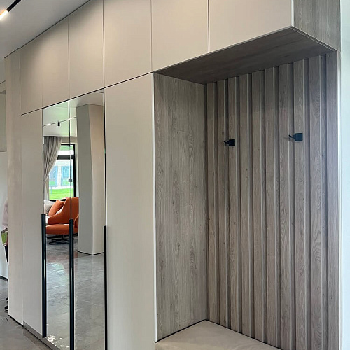 Шкаф в прихожую с крашенными МДФ фасадами