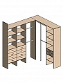 Г-образная гардеробная комната 5 кв м