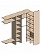 П-образная гардеробная комната д/ш 2460/1400 мм