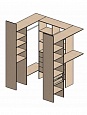 П-образная гардеробная комната д/ш 2800/2300 мм