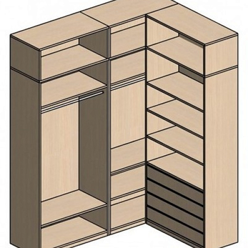 П-образная гардеробная комната д/ш 2310/2220 мм