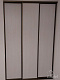 П-образная гардеробная с белыми дверьми-купе в профиле «Коньяк»