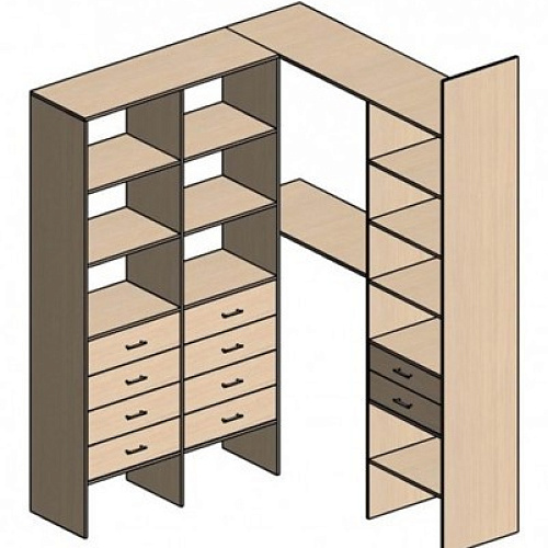 П-образная гардеробная комната д/ш 2800/2300 мм