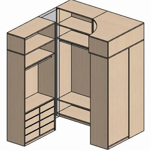 П-образная гардеробная комната д/ш 2310/2590 мм