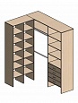 Гардеробная комната 1950х1500 мм