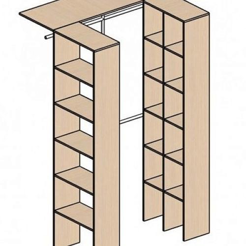 Гардеробная комната 1360х1100 мм