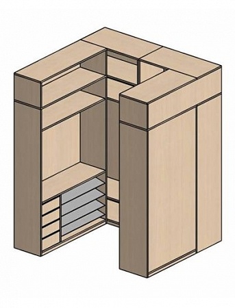 П-образная гардеробная комната д/ш 2310/2220 мм