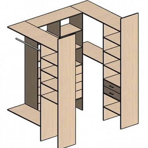 П-образная гардеробная комната д/ш 2800/2300 мм