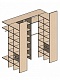 П-образная гардеробная комната д/ш 2460/1400 мм