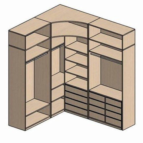 Г-образная гардеробная комната д/ш 2310/2730 мм