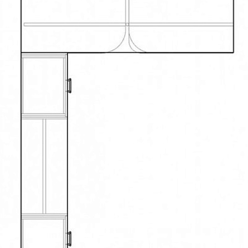 Г-образная гардеробная комната д/ш 2300/1830 мм