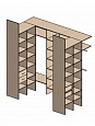 П-образная гардеробная комната д/ш 2460/1400 мм