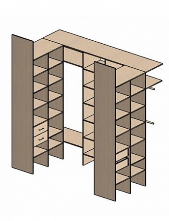 П-образная гардеробная комната д/ш 2460/1400 мм