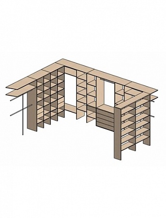 П-образная гардеробная комната д/ш 5000/3700 мм