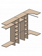 Г-образная гардеробная комната д/ш 3700/1200 мм
