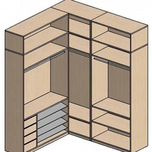 П-образная гардеробная комната д/ш 2310/2220 мм