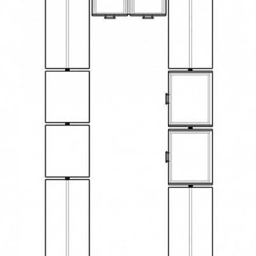 П-образная гардеробная комната Vitra д/ш 3500/1900 мм