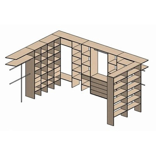 П-образная гардеробная комната д/ш 5000/3700 мм