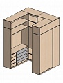 П-образная гардеробная комната д/ш 2310/2220 мм