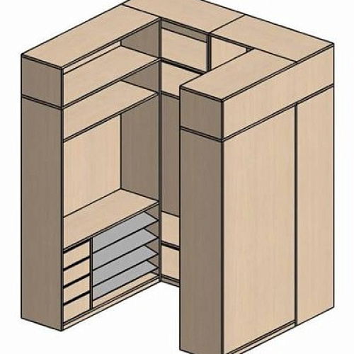 П-образная гардеробная комната д/ш 2310/2220 мм