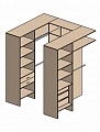 Гардеробная комната 2050х1870 мм