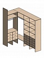 Г-образная гардеробная комната д/ш 2370/1400 мм