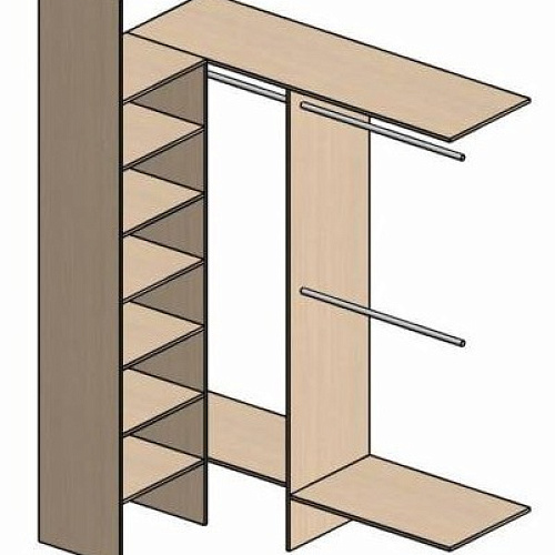 Гардеробная комната 1800х1150 мм