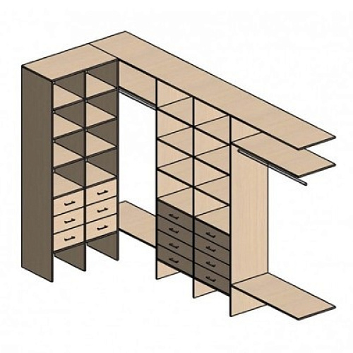 П-образная гардеробная комната д/ш 3500/1900 мм