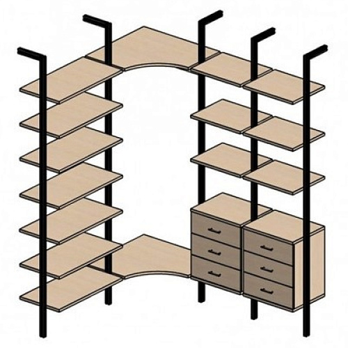 П-образная гардеробная система Vitra д/ш 2920/1780 мм
