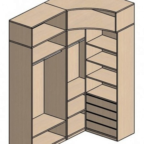П-образная гардеробная комната д/ш 2310/2590 мм