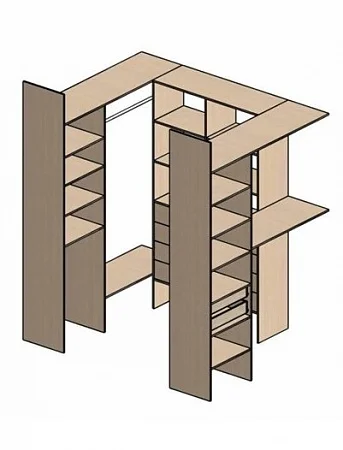 П-образная гардеробная комната д/ш 2800/2300 мм