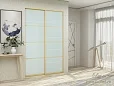 Комбинированные матовые стеклянные двери-купе с профилем цвета шампань