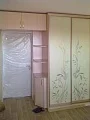Шкаф-купе с антресолью и пескоструйным рисунком