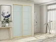 Стеклянные матовые двери-купе с профилем цвета матовое золото