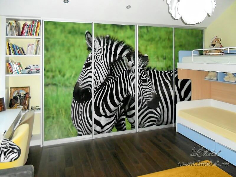 Встроенный шкаф с фотопечатью Саванна