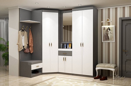 Угловой шкаф с открытой прихожей Угловой шкаф с открытой прихожей