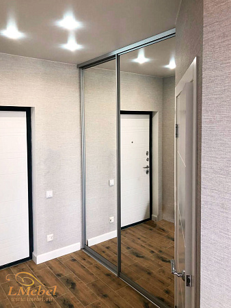 Зеркальные двери-купе из алюминиевого профиля Зеркальные двери-купе из алюминиевого профиля