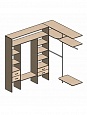Г-образная гардеробная комната д/ш 2300/1830 мм Г-образная гардеробная комната д/ш 2300/1830 мм