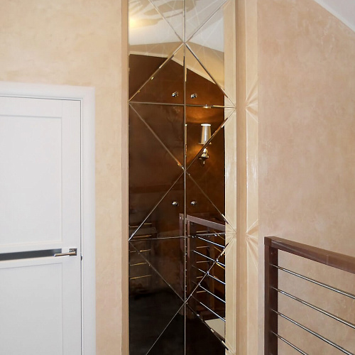 Встроенный шкаф с зеркальным распашными дверями