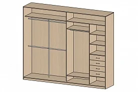 Наполнение четырехсекционного шкафа