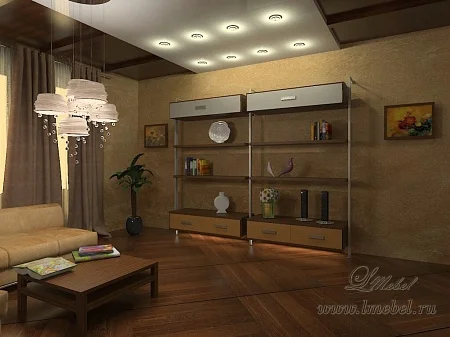 Стеллаж в гардеробную цвета орех Стеллаж в гардеробную цвета орех