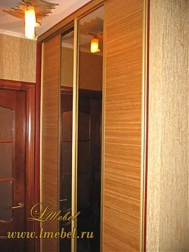 Раздвижные двери для шкафа в прихожую с бамбуком