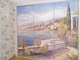 Встроенный шкаф-купе с фреской в профиле «матовое серебро» Встроенный шкаф-купе с фреской в профиле «матовое серебро»